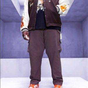 BoohooMan Plus Twill Belt Cargo Jogger w/Man Tab